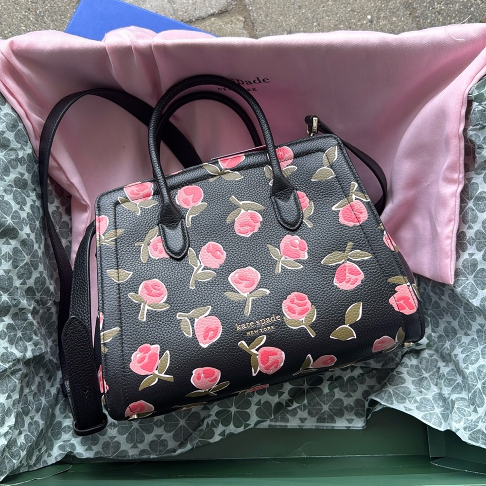 Kate spade knott ditsy rose large satchel